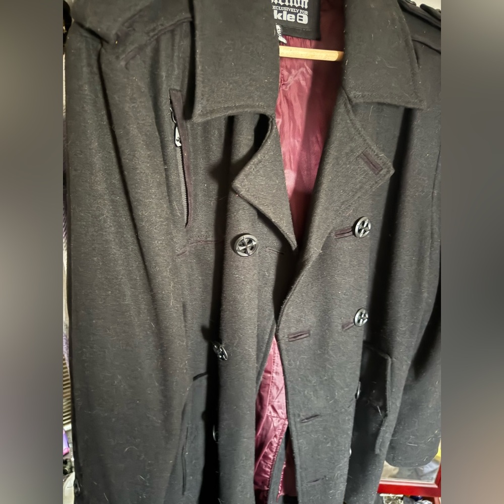 Men's Affliction Black Double-Breasted Coat
